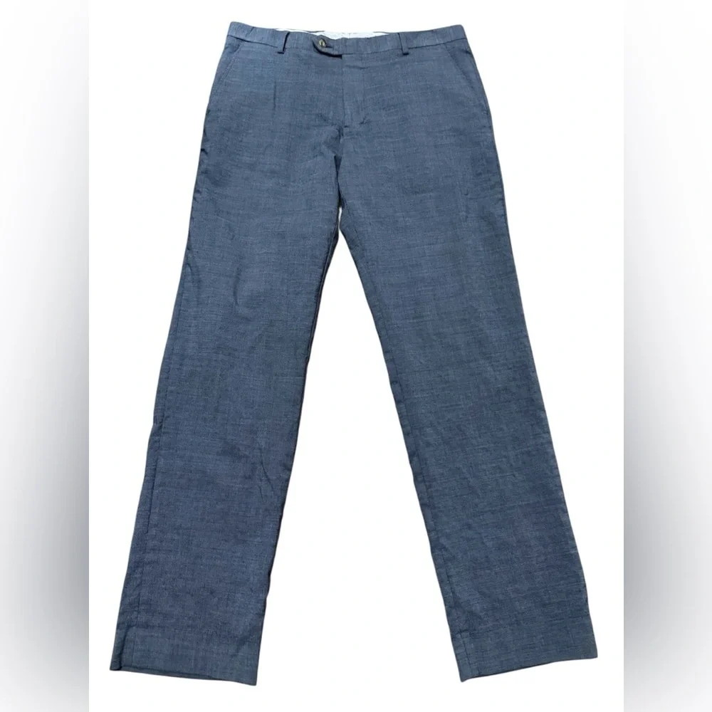 Jos. A. Bank Blue Brr Comfort Flat Front Dress Pants Trousers Wool Size 34x32